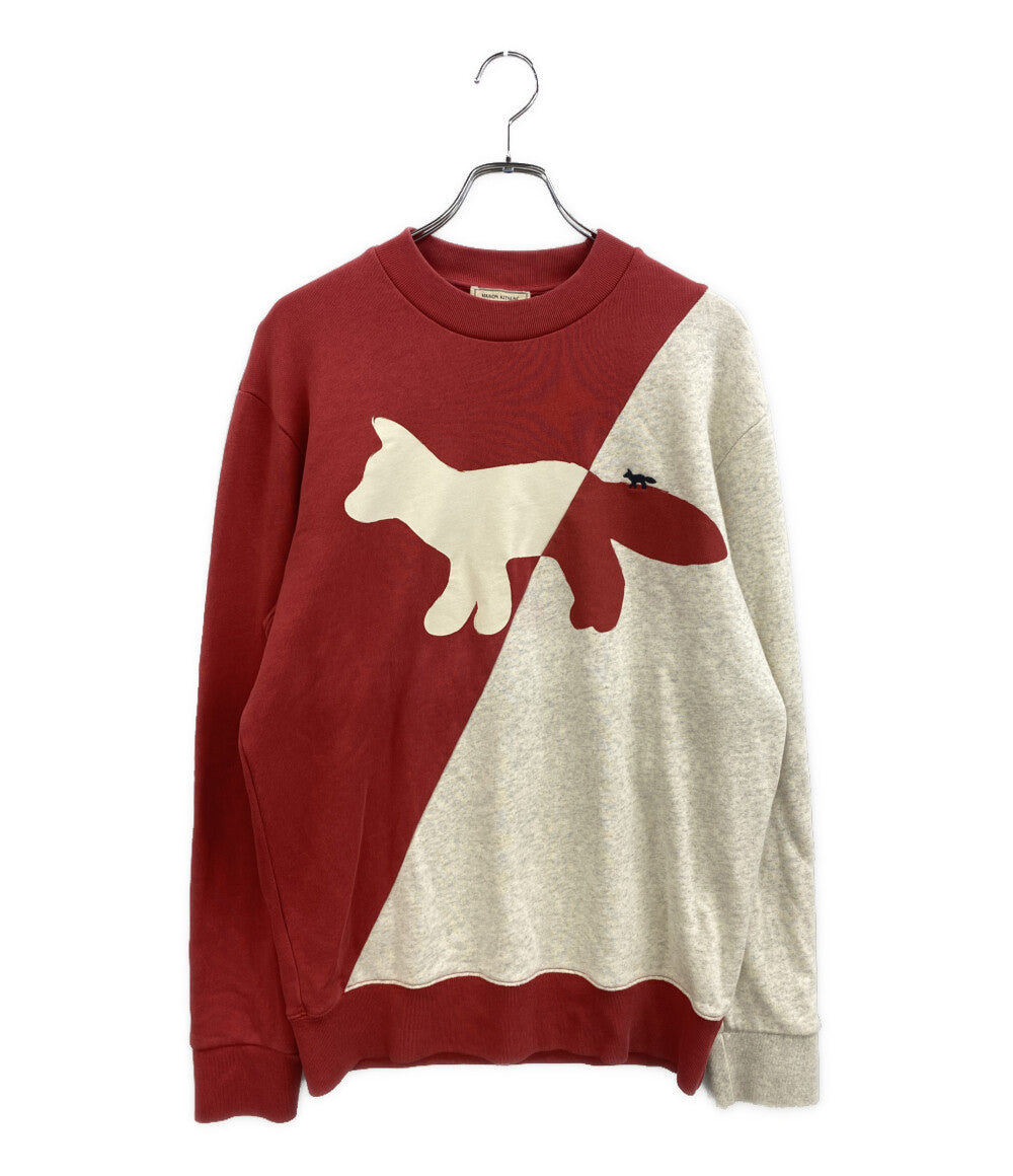 MAISON KITSUNE スウェット レッド ホワイト メンズ SIZE M メゾンキツネ
