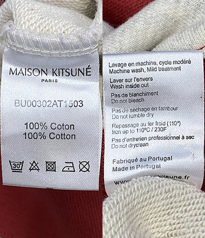 MAISON KITSUNE スウェット レッド ホワイト メンズ SIZE M メゾンキツネ