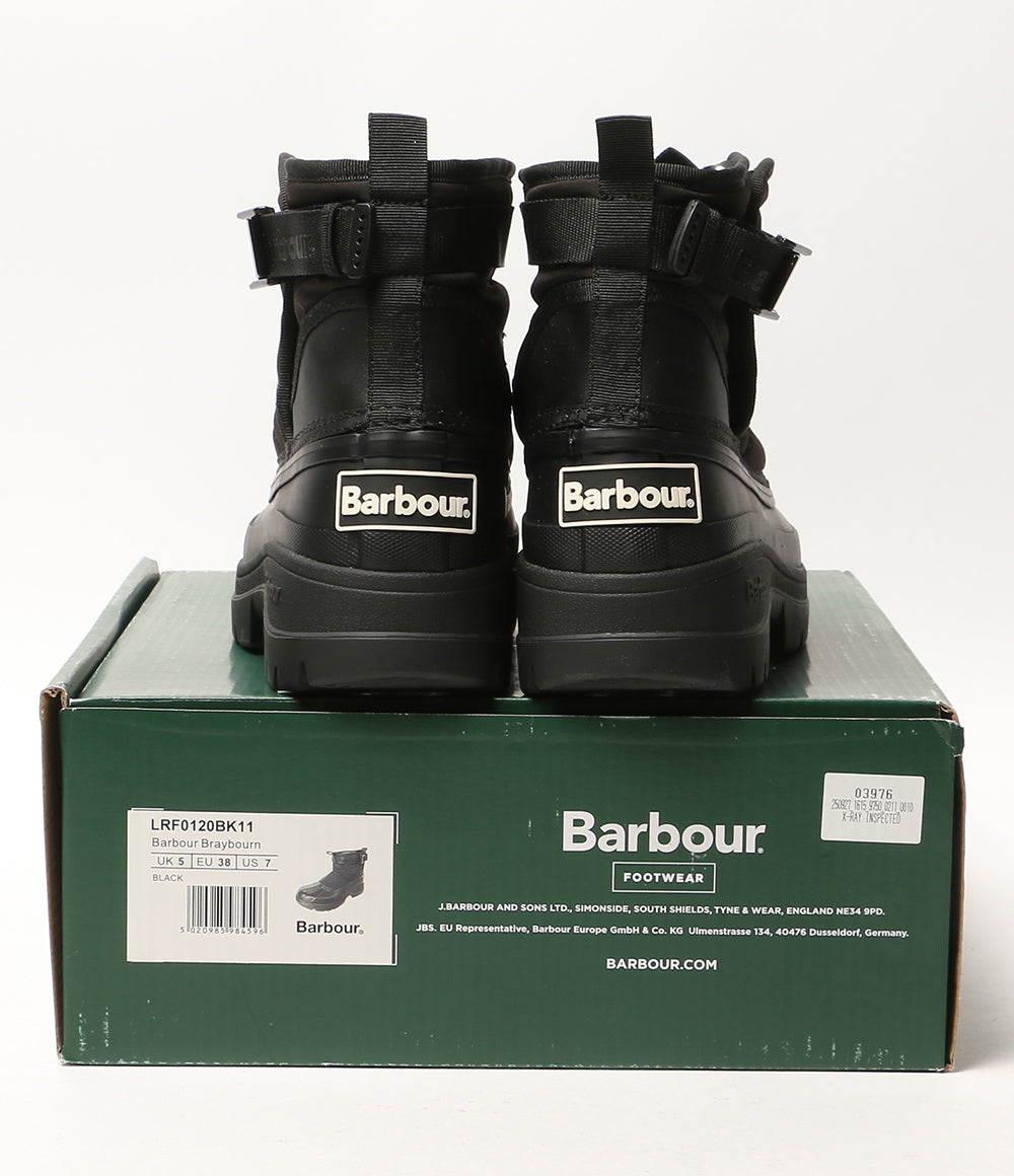 美品 BARBOUR ブーツ BRAYBOURN DUCK BOOT WELLY ブラック レディース SIZE 5 バブアー
