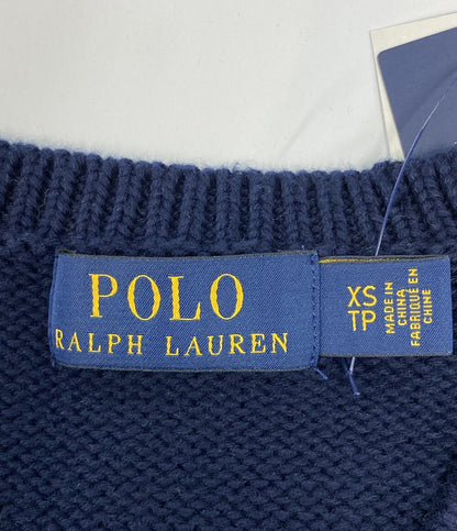 美品 POLO RALPH LAUREN ニット RLロゴ ネイビー メンズ SIZE XS ポロ・ラルフローレン