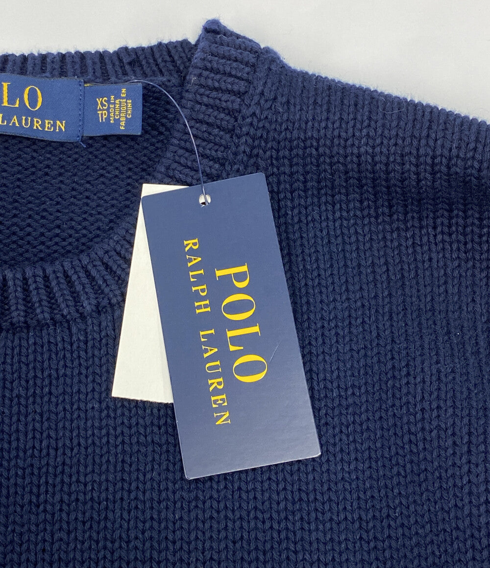美品 POLO RALPH LAUREN ニット RLロゴ ネイビー メンズ SIZE XS ポロ・ラルフローレン