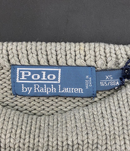 美品 POLO RALPH LAUREN ニット Pロゴ グレー メンズ SIZE XS ポロ・ラルフローレン