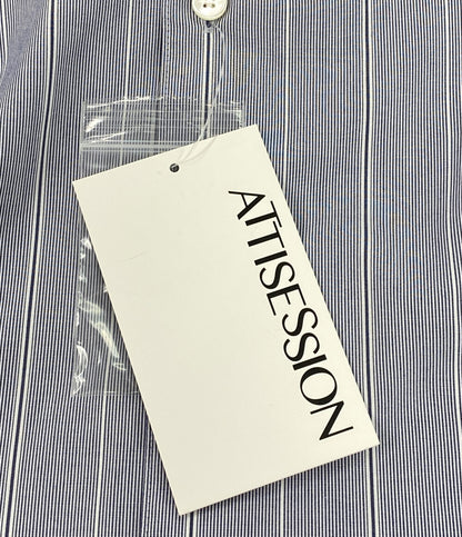 美品 ATTISESSION アティセッション コットンストライプスリムシャツ レディース SIZE -