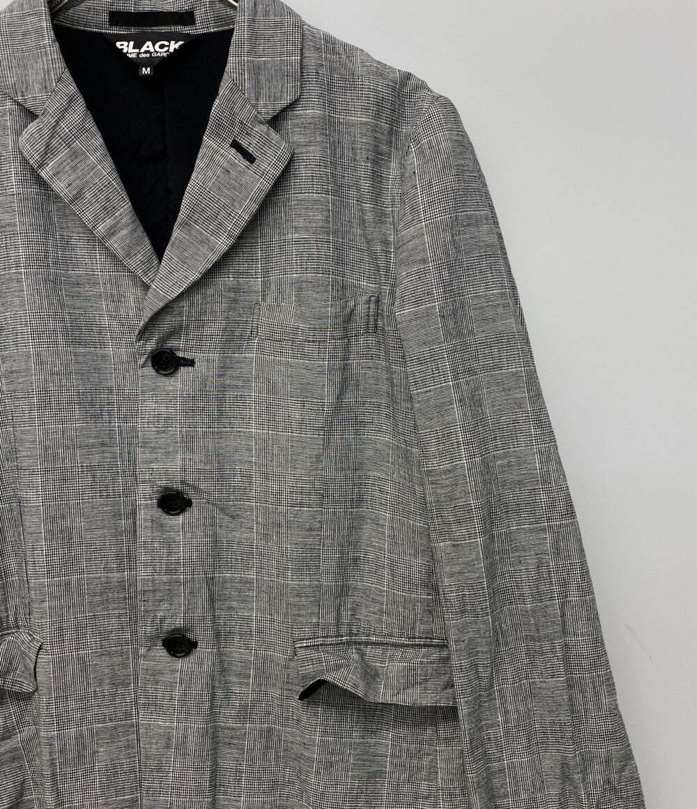 BLACK COMME des GARCONS テーラードジャケット グレンチェック 1Q-J020 メンズ SIZE M ブラックコムデギャルソン