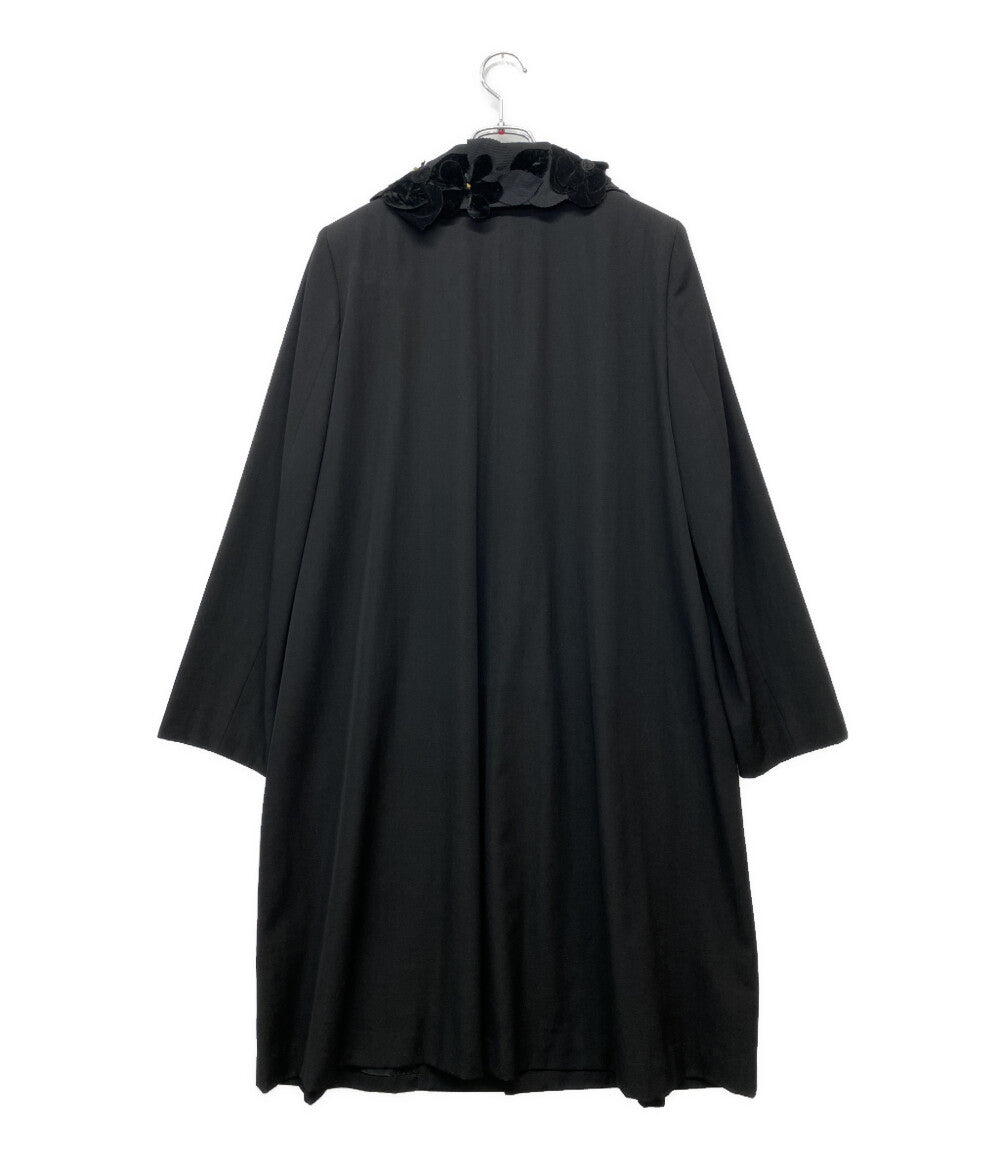 TRICOT COMME des GARCONS ステンカラーコート フラワーモチーフカラー TC-05005M レディース SIZE M トリココムデギャルソン