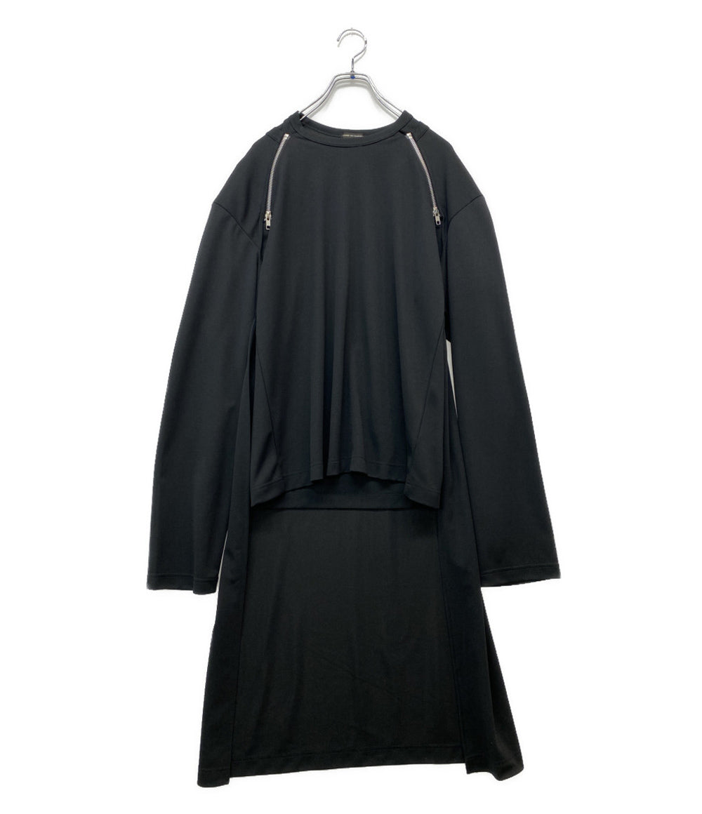 美品 COMME des GARCONS HOMME PLUS エステルジャージレイヤードLSカットソー 2025SS PO-T022 メンズ SIZE M コムデギャルソンオムプリュス