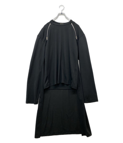 美品 COMME des GARCONS HOMME PLUS エステルジャージレイヤードLSカットソー 2025SS PO-T022 メンズ SIZE M コムデギャルソンオムプリュス