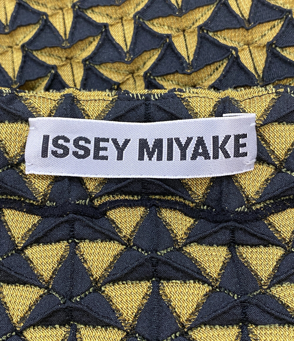 イッセイミヤケ 美品 半袖ワンピース スチーム3Dストレッチ IM54FH513 レディース SIZE 2 ISSEY MIYAKE