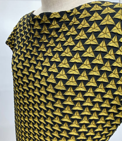 イッセイミヤケ 美品 半袖ワンピース スチーム3Dストレッチ IM54FH513 レディース SIZE 2 ISSEY MIYAKE