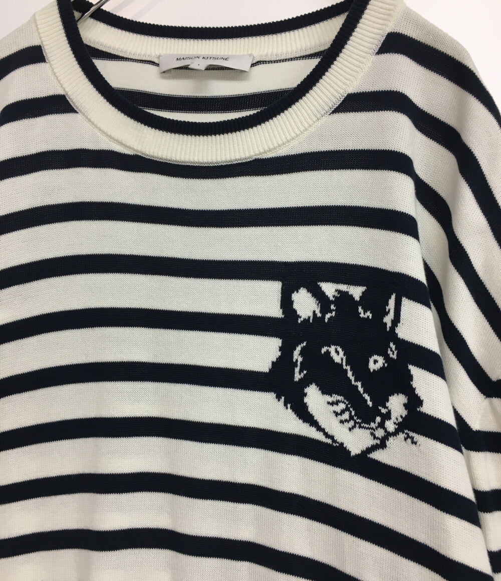 メゾンキツネ 長袖ニット ホワイト メンズ SIZE L MAISON KITSUNE