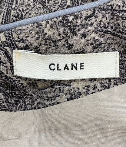 CLANE 長袖ワンピース ペイズリー グレー 11112-5042 レディース SIZE 1 クラネ
