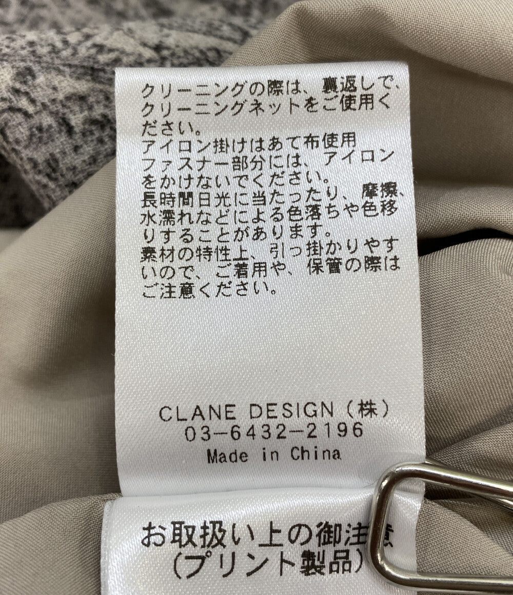 CLANE 長袖ワンピース ペイズリー グレー 11112-5042 レディース SIZE 1 クラネ
