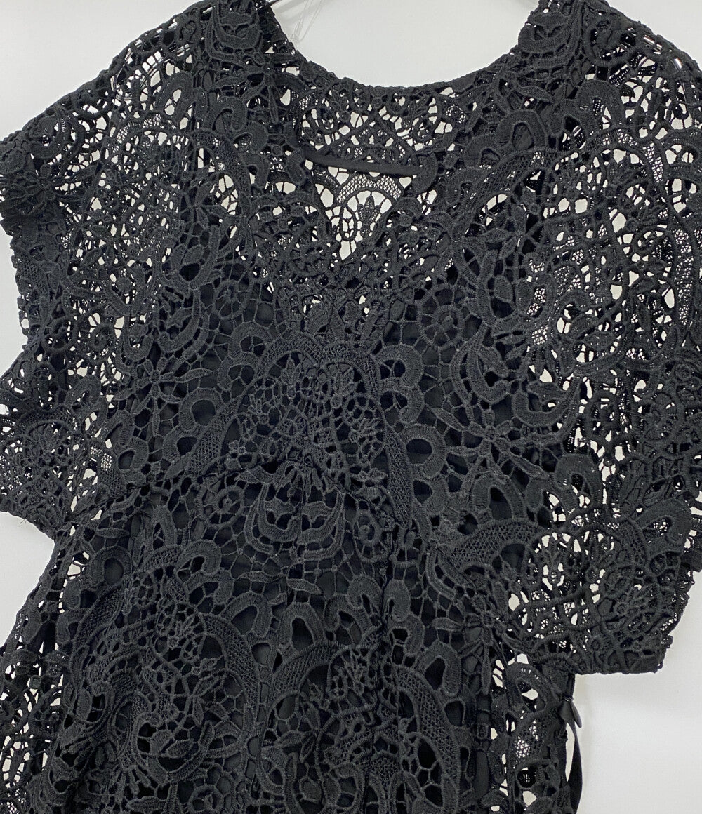 美品 アメリ 半袖ワンピース MEDI 2WAY FLARE CHEMICAL LACE DRESS