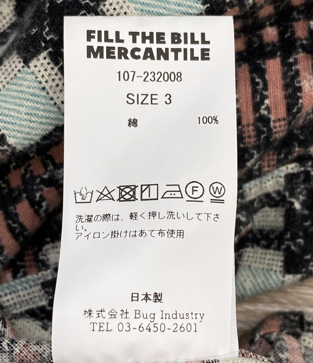 美品 FILL THE BILL フィルザビル 長袖シャツ マルチカラー チェック 107-232008 メンズ SIZE 3