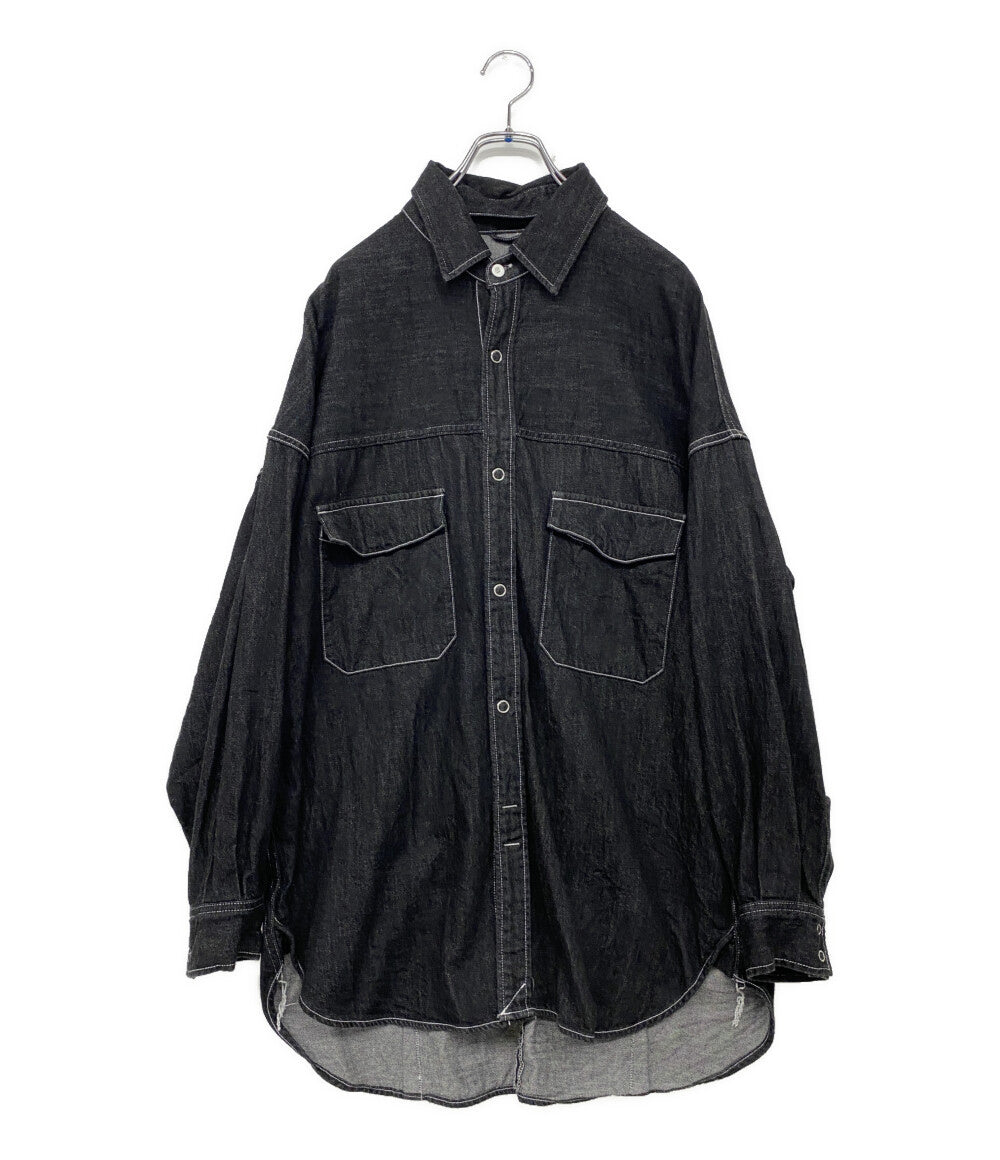 美品 SHIOTA PUBLIC TOKYO シオタ パブリックトウキョウ 2wayデニムビッグシャツ 153400009 メンズ SIZE 2