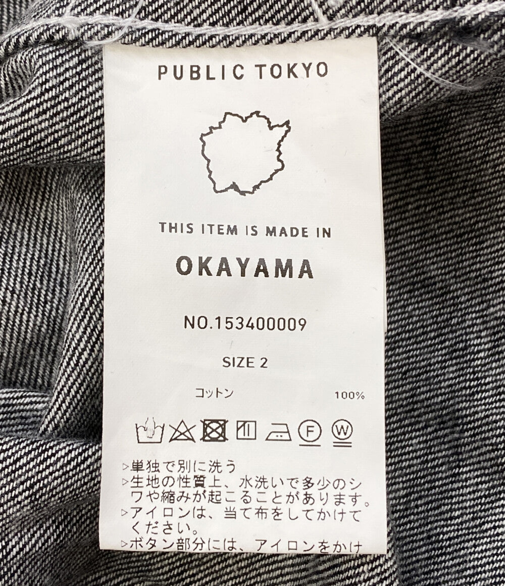 美品 SHIOTA PUBLIC TOKYO シオタ パブリックトウキョウ 2wayデニムビッグシャツ 153400009 メンズ SIZE 2