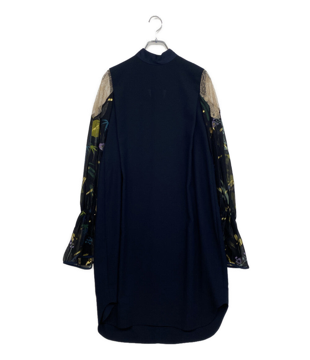 マメクロゴウチ 長袖ワンピース Floral Lame Print Tops MM18AW-SH048 レディース SIZE 1 MAME KUROGOUCHI