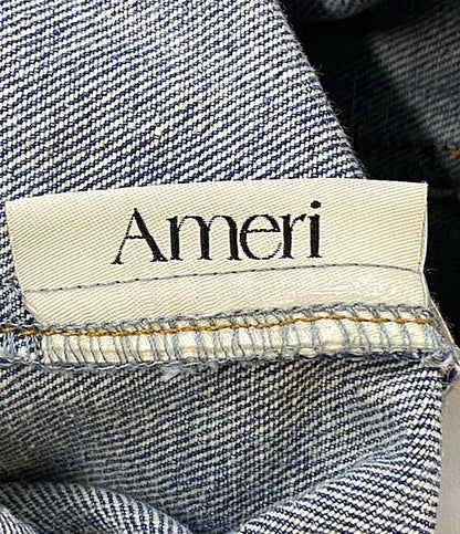 美品 アメリ ノースリーブワンピース 花柄 デニム 0125105911220 レディース SIZE S AMERI