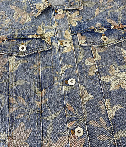 美品 アメリ ノースリーブワンピース 花柄 デニム 0125105911220 レディース SIZE S AMERI