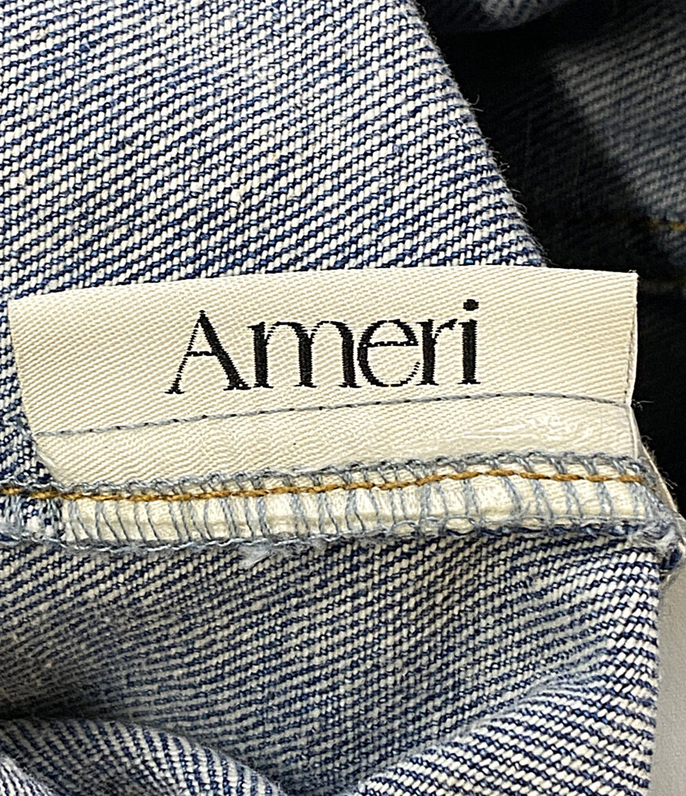 美品 AMERI アメリ ノースリーブワンピース 花柄 デニム 0125105911220