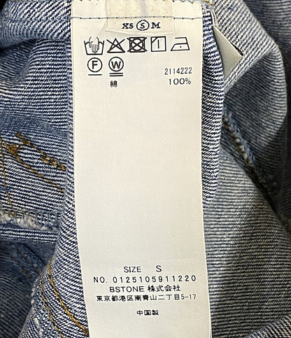 美品 AMERI アメリ ノースリーブワンピース 花柄 デニム 0125105911220 レディース SIZE S