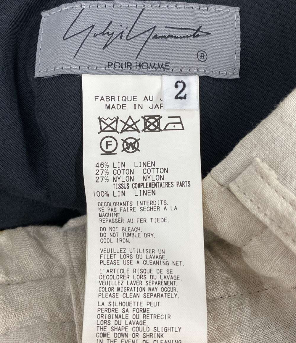 ヨウジヤマモト パンツ バイカラー リネン HG-P69-806 メンズ SIZE 2 YOHJI YAMAMOTO