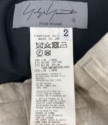 ヨウジヤマモト パンツ バイカラー リネン HG-P69-806 メンズ SIZE 2 YOHJI YAMAMOTO