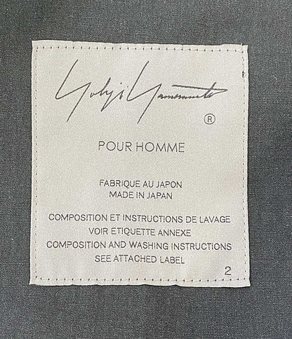 ヨウジヤマモト テーラードジャケット 右前耳使い箱ポケット バイカラー リネン 22ss HG-J44-806 メンズ SIZE 2 YOHJI YAMAMOTO