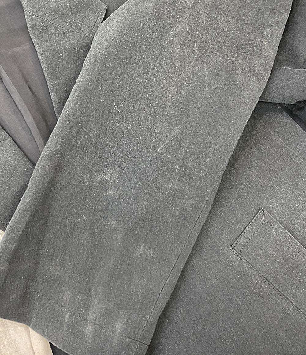 ヨウジヤマモト テーラードジャケット 右前耳使い箱ポケット バイカラー リネン 22ss HG-J44-806 メンズ SIZE 2 YOHJI YAMAMOTO