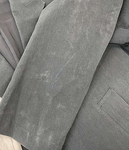 ヨウジヤマモト テーラードジャケット 右前耳使い箱ポケット バイカラー リネン 22ss HG-J44-806 メンズ SIZE 2 YOHJI YAMAMOTO