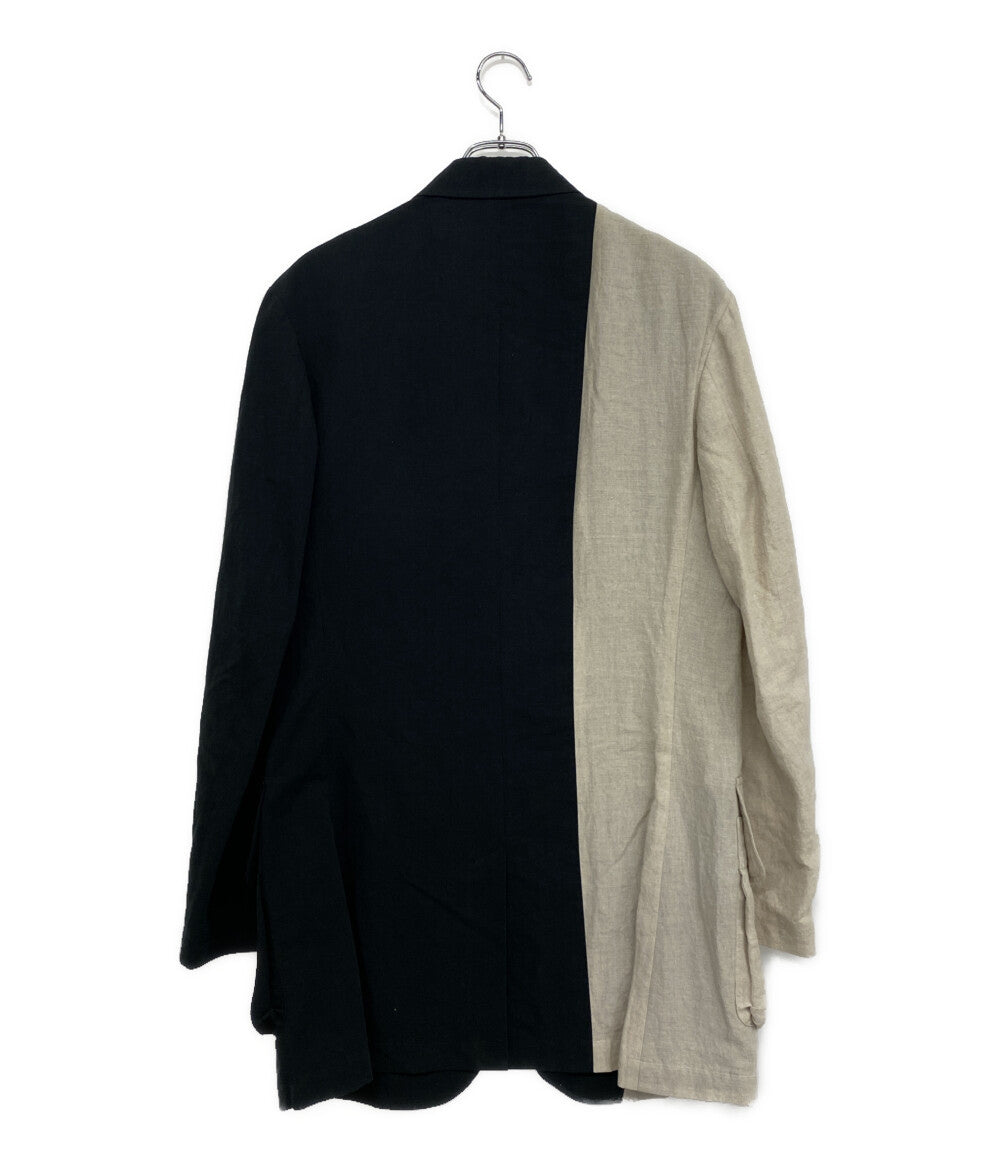 ヨウジヤマモト テーラードジャケット 右前耳使い箱ポケット バイカラー リネン 22ss HG-J44-806 メンズ SIZE 2 YOHJI YAMAMOTO