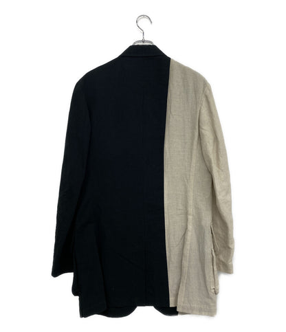 ヨウジヤマモト テーラードジャケット 右前耳使い箱ポケット バイカラー リネン 22ss HG-J44-806 メンズ SIZE 2 YOHJI YAMAMOTO