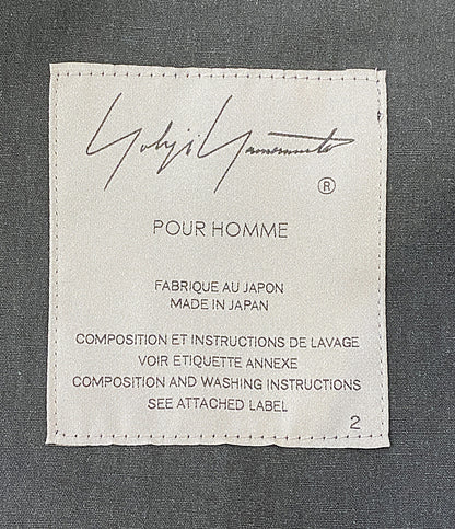 YOHJI YAMAMOTO テーラードジャケット 右前耳使い箱ポケット バイカラー リネン 22ss HG-J44-806 メンズ SIZE 2 ヨウジヤマモト