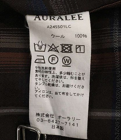 オーラリー 美品 長袖シャツ チェック ブラウン系 24SS A24SS01LC メンズ SIZE 4 AURALEE