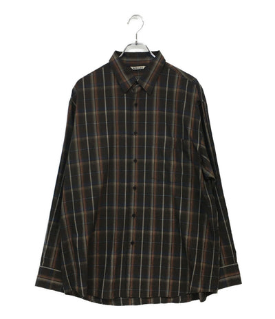 オーラリー 美品 長袖シャツ チェック ブラウン系 24SS A24SS01LC メンズ SIZE 4 AURALEE