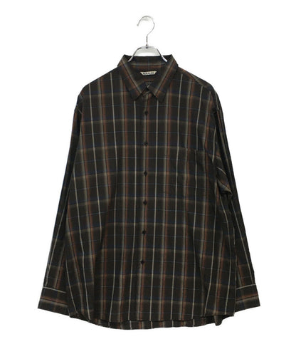オーラリー 美品 長袖シャツ チェック ブラウン系 24SS A24SS01LC メンズ SIZE 4 AURALEE