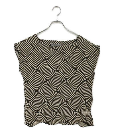 イッセイミヤケ カットソー ベイクドストレッチプリーツ モノクロ IM62FJ530 レディース SIZE 2 ISSEY MIYAKE