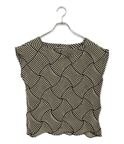 イッセイミヤケ カットソー ベイクドストレッチプリーツ モノクロ IM62FJ530 レディース SIZE 2 ISSEY MIYAKE
