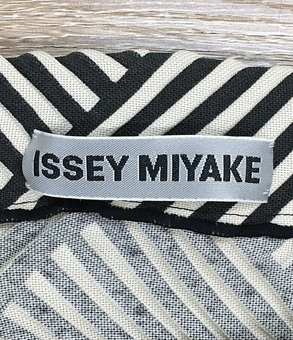 イッセイミヤケ カットソー ベイクドストレッチプリーツ モノクロ IM62FJ530 レディース SIZE 2 ISSEY MIYAKE