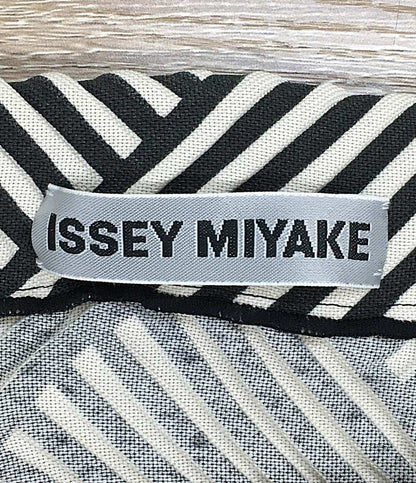イッセイミヤケ カットソー ベイクドストレッチプリーツ モノクロ IM62FJ530 レディース SIZE 2 ISSEY MIYAKE