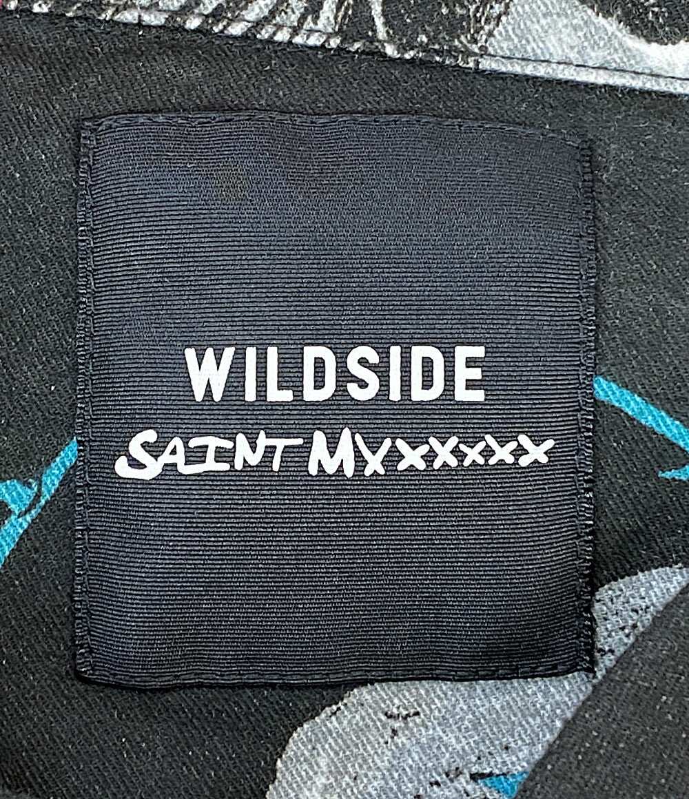 セントマイケル 長袖シャツ ブラック スカルローズ SM-S23-0000-126 メンズ SIZE L saint michael