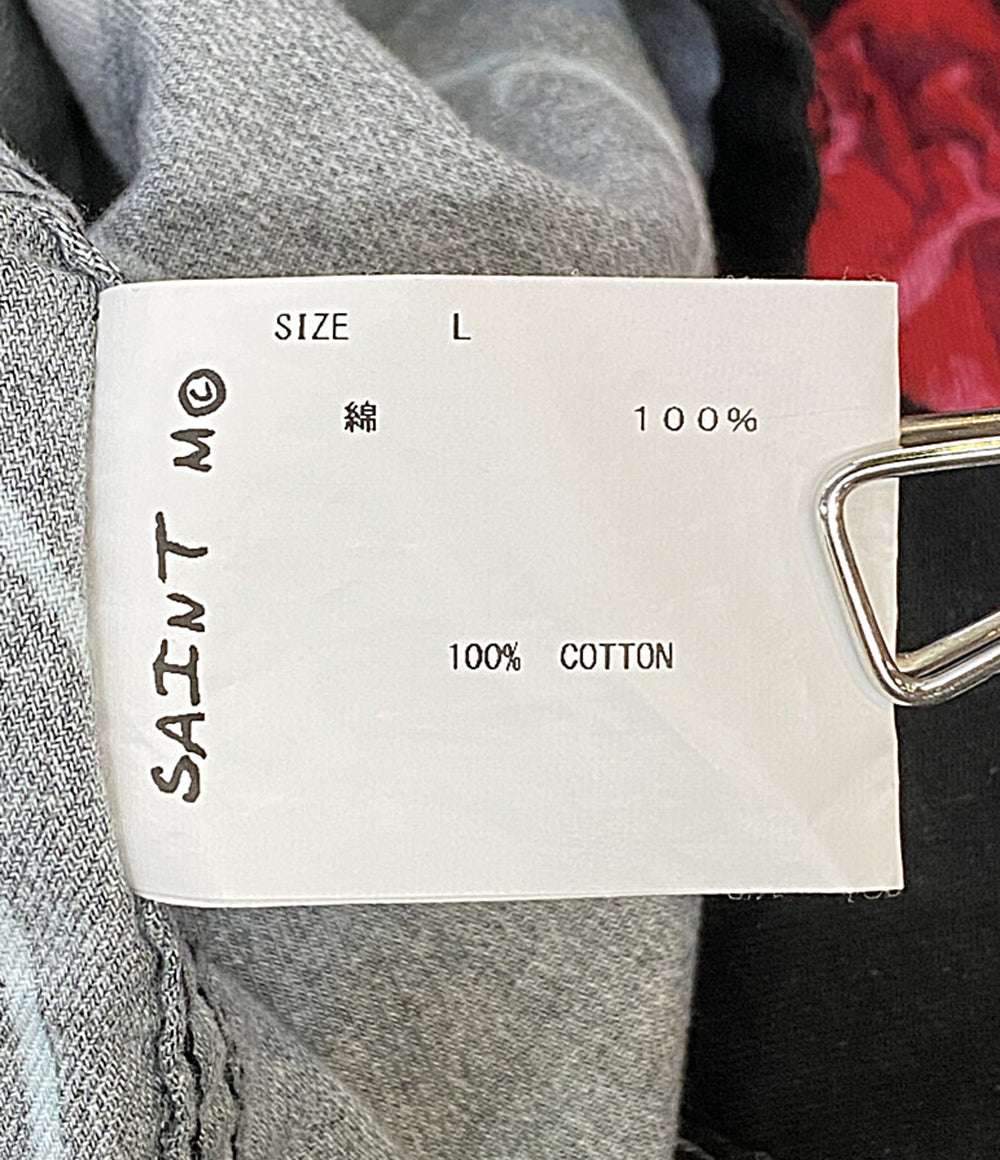 セントマイケル 長袖シャツ ブラック スカルローズ SM-S23-0000-126 メンズ SIZE L saint michael