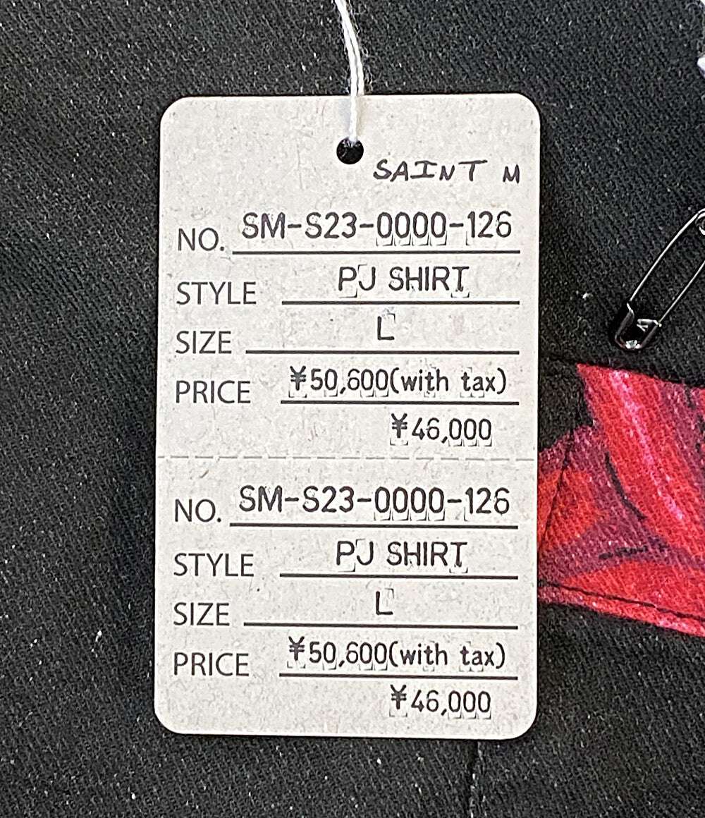 セントマイケル 長袖シャツ ブラック スカルローズ SM-S23-0000-126 メンズ SIZE L saint michael