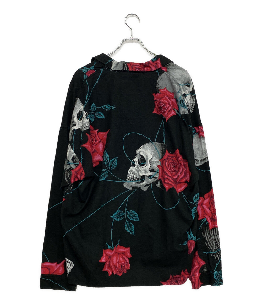 セントマイケル 長袖シャツ ブラック スカルローズ SM-S23-0000-126 メンズ SIZE L saint michael