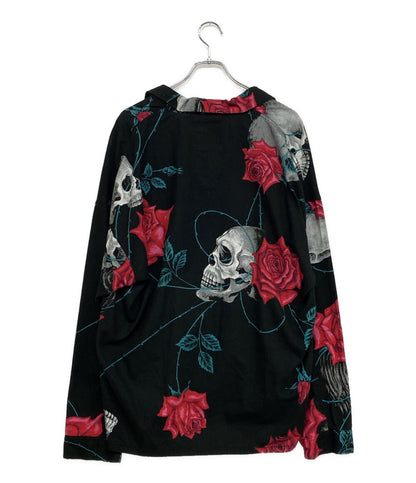 セントマイケル 長袖シャツ ブラック スカルローズ SM-S23-0000-126 メンズ SIZE L saint michael