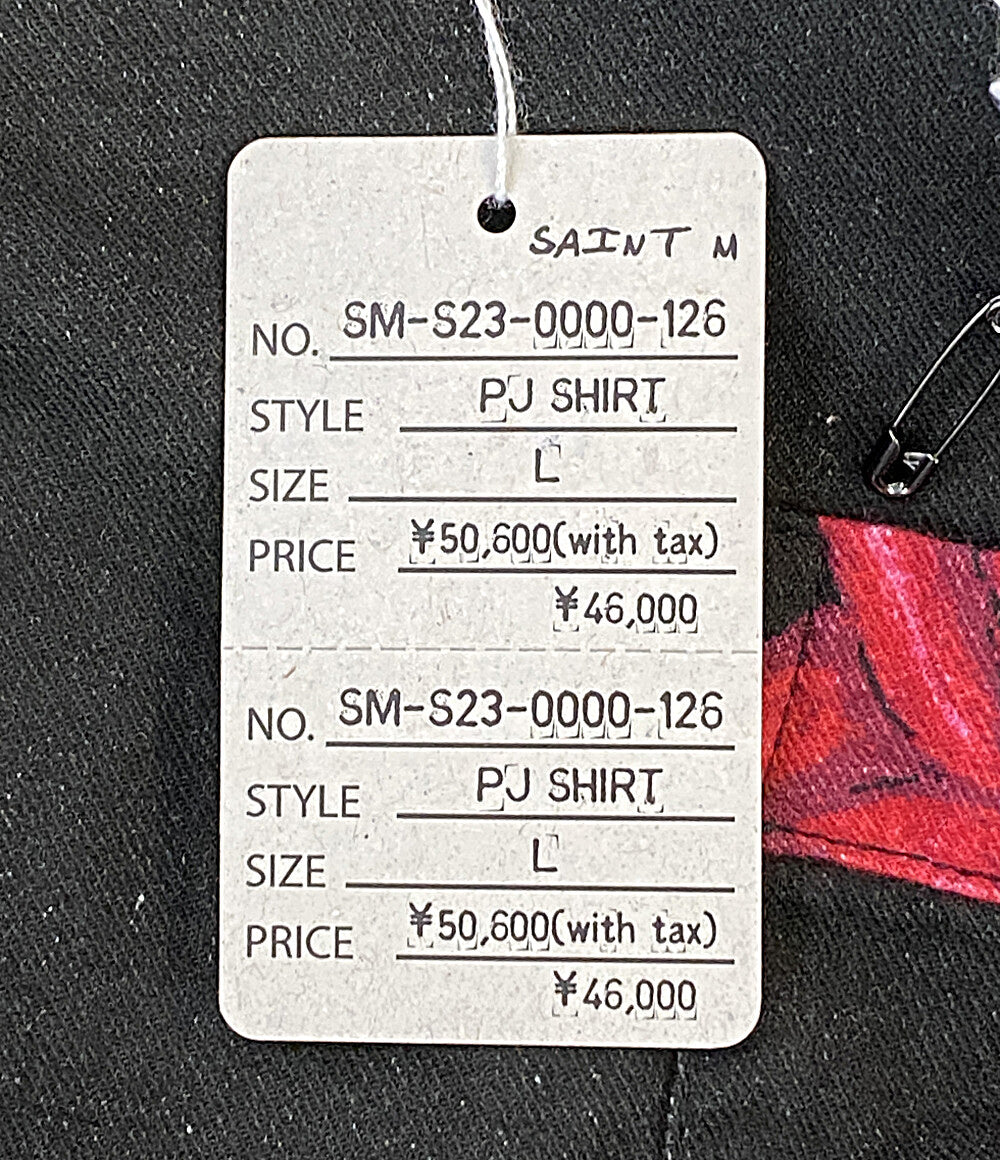 saint michael セントマイケル 長袖シャツ ブラック スカルローズ SM-S23-0000-126 メンズ SIZE L