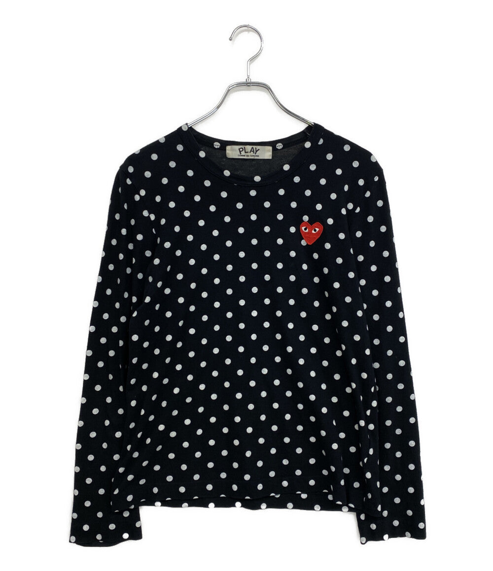 プレイコムデギャルソン 長袖Ｔシャツ ブラック ドット柄 AZ-T165 レディース SIZE L PLAY COMME des GARCONS
