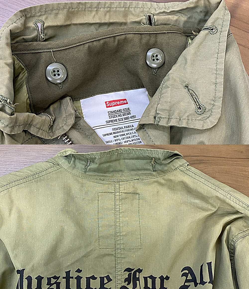 シュプリーム ジャケット カーキ Justice For All Fishtail Parka 15AW