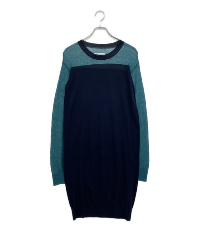 Maison Margiela 長袖ワンピース グリーン×ネイビー 21SS S51CU0252 レディース SIZE XS メゾンマルジェラ