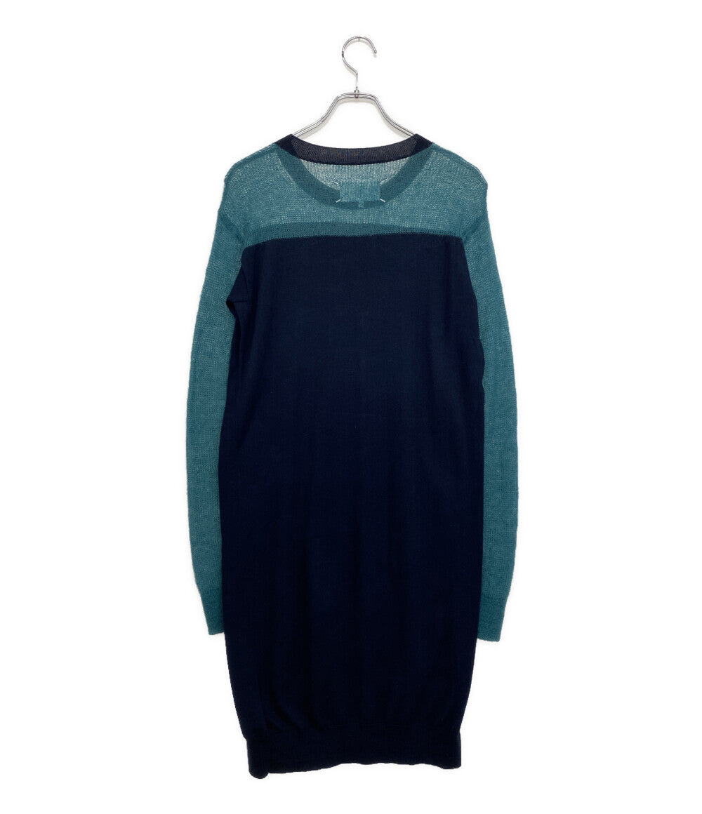 Maison Margiela 長袖ワンピース グリーン×ネイビー 21SS S51CU0252 レディース SIZE XS メゾンマルジェラ